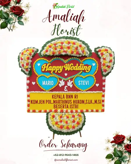 Papan Bunga Pernikahan Balai Komando Cijantung